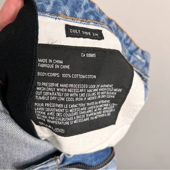 Alexander Wang Womens Size 25 Blue Cult Side Zip Jeans Non Stretch Denim Ankle - Picture 10 of 10